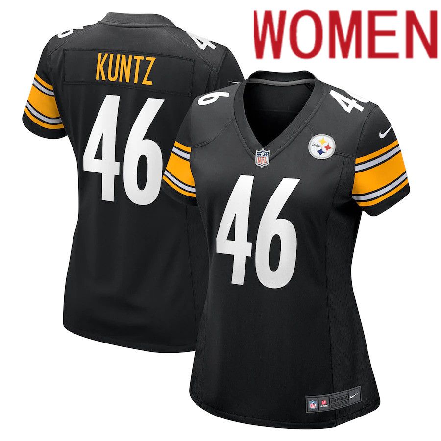 Women Pittsburgh Steelers 46 Christian Kuntz Nike Black Game NFL Jersey